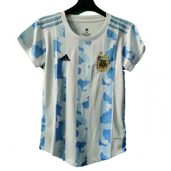Camisola Argentina Mulher Equipamento Primeiro 2021 Manga Curta